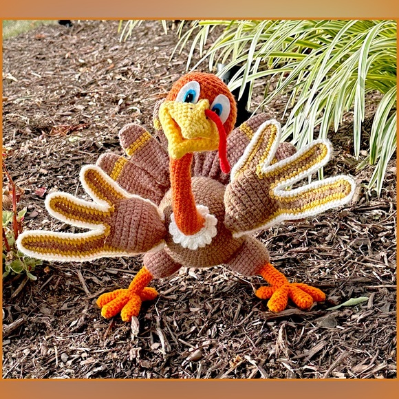 Turkey Tom Handmade Thanksgiving Fall Autumn Home Decor Wired-Frame Body - New - Picture 2 of 11